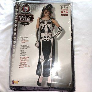 Skeleton Long Dress Costume Forum Novelties Bone Collection OS up to Size 14/16